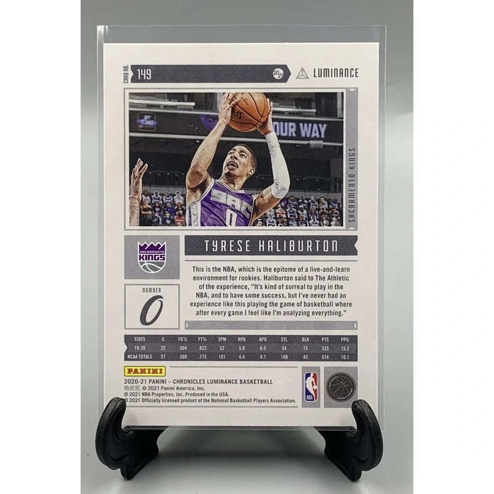 2020-21 Panini Chronicles TYRESE HALLIBURTON Luminance Rookie‎ RC #149 Kings